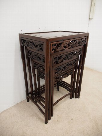 Antique Chinese Rosewood Quartetto Nest of Tables