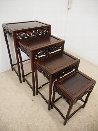 Antique Chinese Rosewood Quartetto Nest of Tables