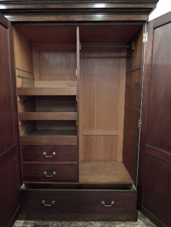 Antique Late Georgian Mahogany 3 Door Wardrobe