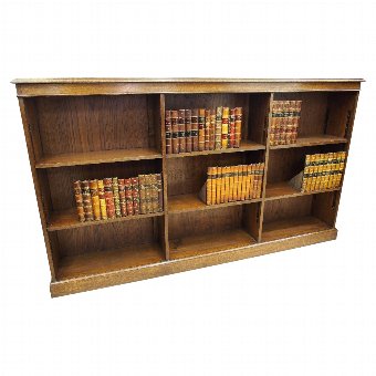 Edwardian Solid Oak Open Bookcase