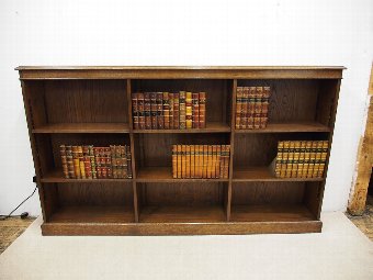 Antique Edwardian Solid Oak Open Bookcase