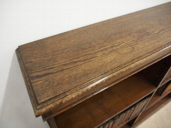 Antique Edwardian Solid Oak Open Bookcase