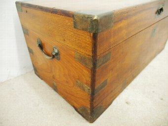Antique Victorian Military Camphor Wood Trunk