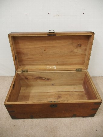 Antique Victorian Military Camphor Wood Trunk
