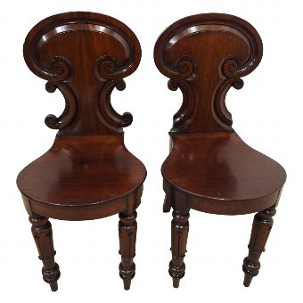 Pair of Mahogany Regency Hall Chairs
