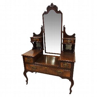 Red Walnut Louis XV Style Dressing Table
