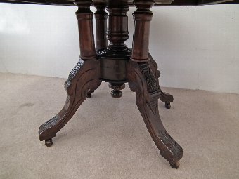 Antique Victorian Inlaid and Figured Walnut Coffee Table