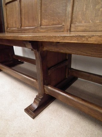 Antique Pair of Edwardian Arts and Crafts Figured Oak Benches