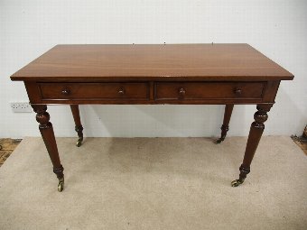 Antique Victorian Mahogany 2 Drawer Side Table