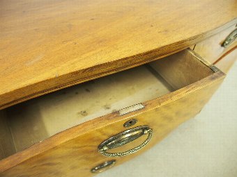 Antique Satin Birch Serpentine Chest of Drawers