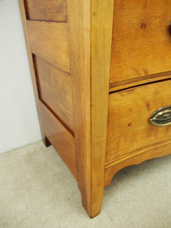 Antique Satin Birch Serpentine Chest of Drawers