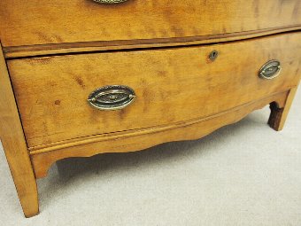 Antique Satin Birch Serpentine Chest of Drawers