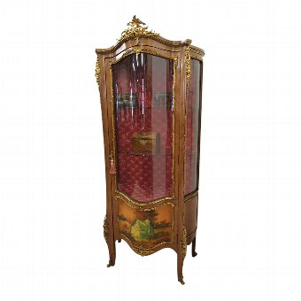 French Kingwood and Vernis Martin Vitrine Cabinet