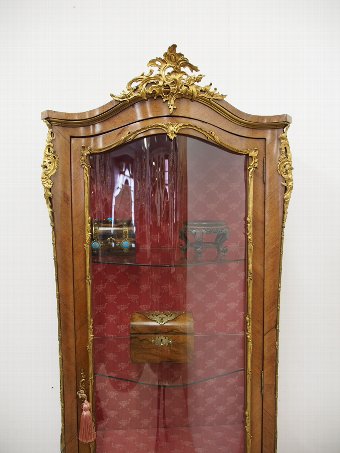 Antique French Kingwood and Vernis Martin Vitrine Cabinet