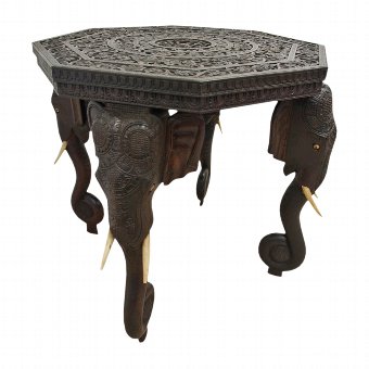Indian Carved Hardwood Occasional Table 