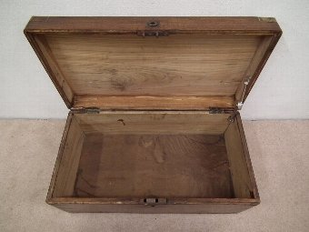 Antique Brass Bound Solid Camphor Campaign Chest