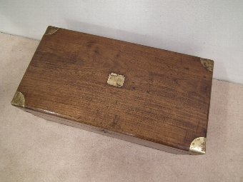 Antique Brass Bound Solid Camphor Campaign Chest