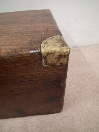 Antique Brass Bound Solid Camphor Campaign Chest