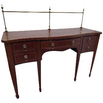 George III Style Satinwood Inlaid Mahogany Sideboard