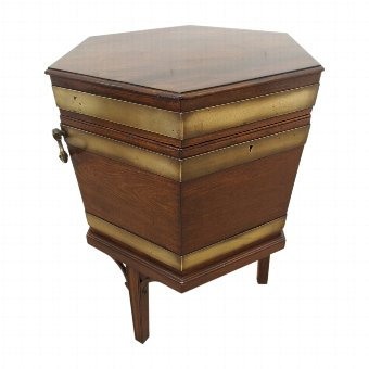 George III Mahogany and Brass Bound Wine Cooler