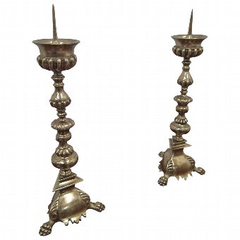 Pair of Cast Brass Candle Sticks