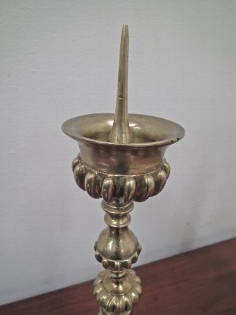 Antique Pair of Cast Brass Candle Sticks