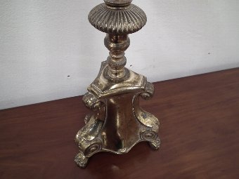 Antique Pair of Cast Brass Candle Sticks