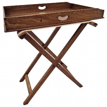 Edwardian Oak Butlers Tray and Stand