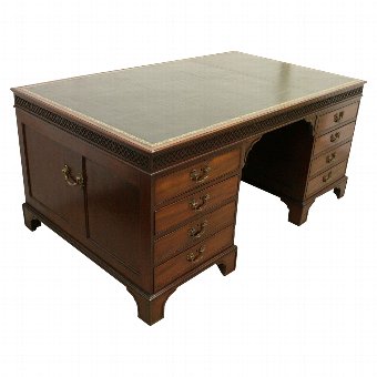 George III Mahogany Partners Desk