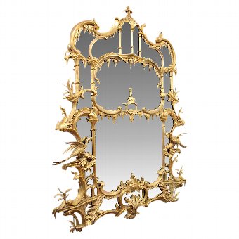 Victorian Chippendale Style Gilt Overmantel Mirror