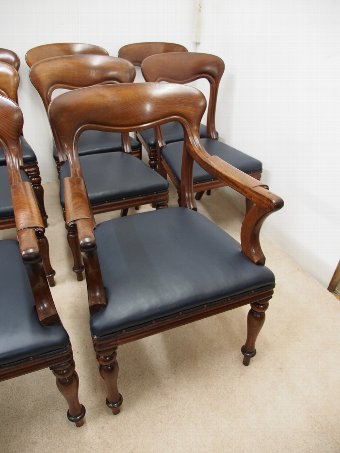 Antique Set of 10 William IV Spanish Mahogany Dining Chairs