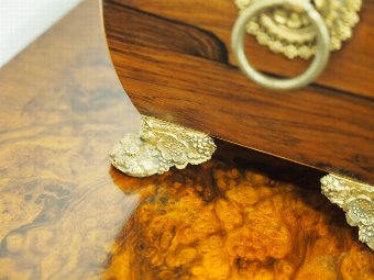 Antique Regency Rosewood and String Inlay Tea Caddy