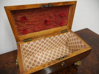 Antique Regency Rosewood and String Inlay Tea Caddy
