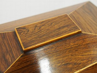 Antique Regency Rosewood and String Inlay Tea Caddy