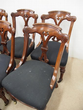 Antique Set of 10 Victorian Mahogany Dining Chairs