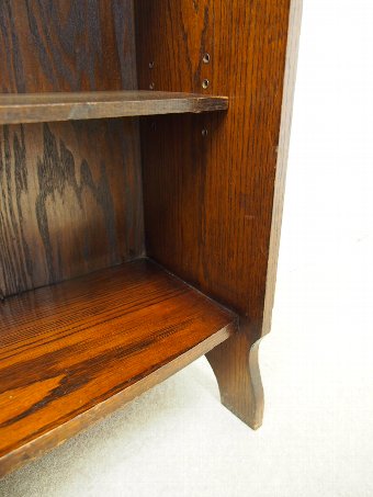 Antique Edwardian Oak Open Bookcase