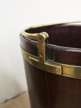 Antique Pair of Brass Bound Mahogany Buckets