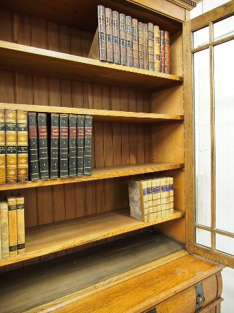 Antique Art Nouveau Oak Cabinet Bookcase