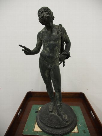 Antique Italian Bronze Statue of Narcissus