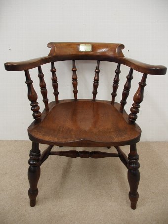 Antique Large Victorian Solid Mahogany Captains Chair