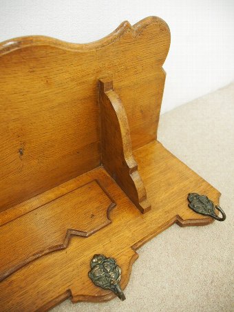 Antique Edwardian Oak Coat Rack