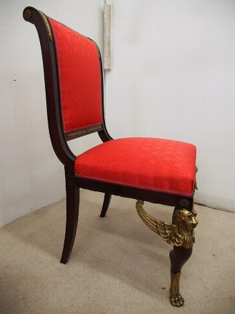 Antique Late 19th Century Pair of Empire Revival Side Chairs