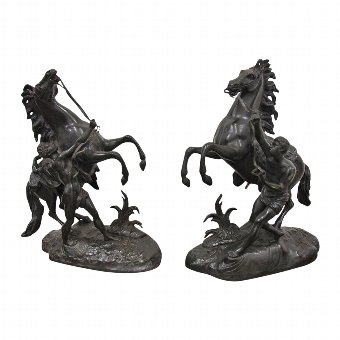 Pair of Bronze Marly Horses