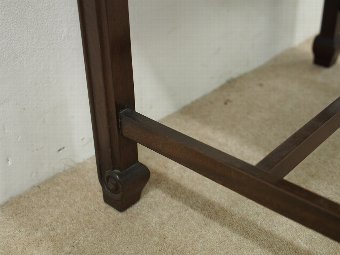 Antique Georgian Style Mahogany Stool with Green Velvet