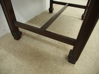 Antique Georgian Style Mahogany Stool with Green Velvet
