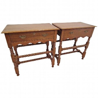 Pair of Jacobean Style Cherrywood Side Tables