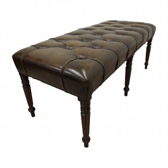 Georgian Style Buttoned Leather Stool