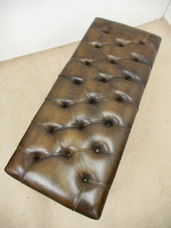 Antique Georgian Style Buttoned Leather Stool