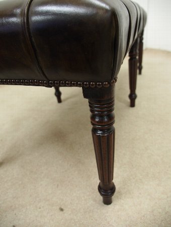 Antique Georgian Style Buttoned Leather Stool