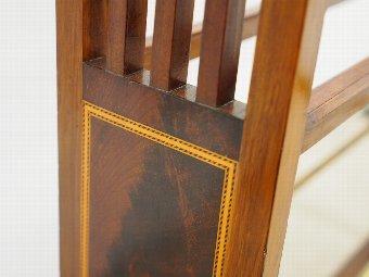 Antique Sheraton Revival Mahogany and Inlaid Shoe Stand
